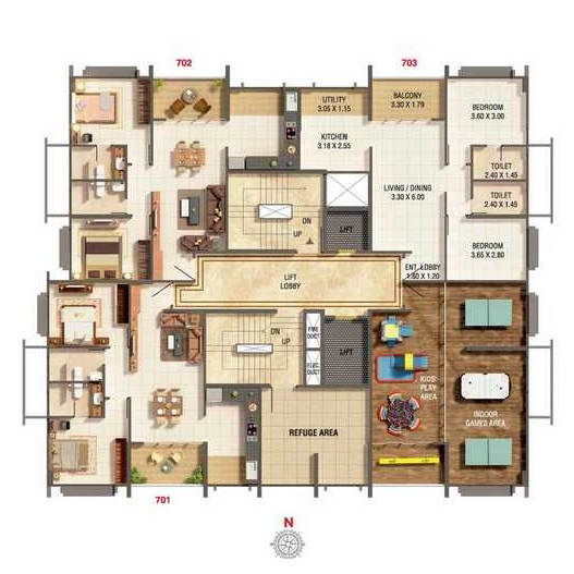 Kumar Prajwal 2 BHK Floor Plan